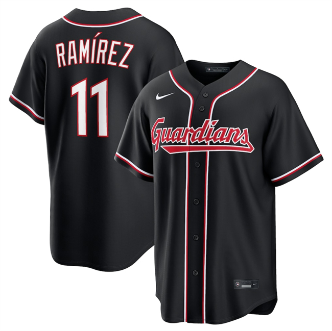 Men's Cleveland Guardians #11 José Ramírez 2026 Fashion Replica Black Out Stitched Baseball Jersey